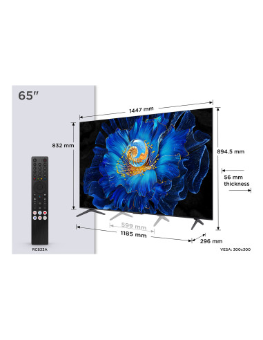 Televizor Mini LED TCL 165 cm (65") 65C69KS,...