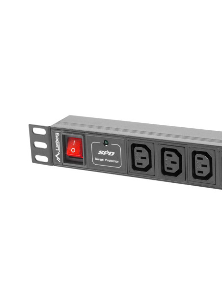 Unitate alimentare PDU 19", 10 prize ng "PDU-10I-0200-IEC-BK"