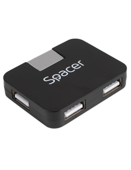HUB extern SPACER, porturi USB: USB 2.0 x 4, conectare prin USB 2.0, cablu 1m, negru, "SPH-316"