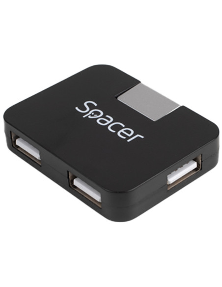 HUB extern SPACER, porturi USB: USB 2.0 x 4, conectare prin USB 2.0, cablu 1m, negru, "SPH-316"