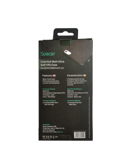 Husa Samsung J5 2017 (doar J530F) Spacer, negru, grosime 1 mm, material flexibil TPU, ColorFull Matt Ultra negru "SPT-MUT-SA.J52