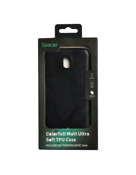 Husa Samsung J7 2017 Spacer, negru, grosime 1 mm, material flexibil TPU, ColorFull Matt Ultra negru "SPT-MUT-SA.J72017"