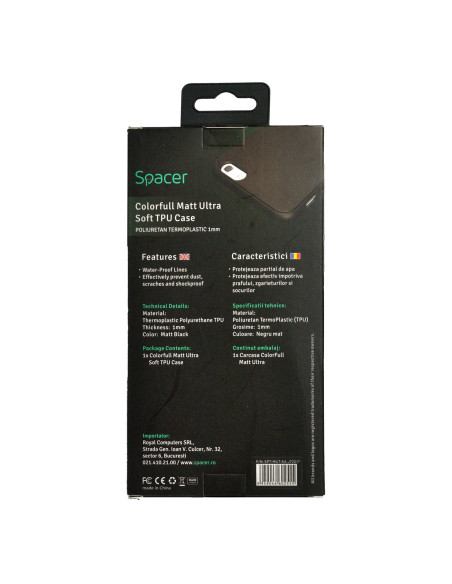 Husa Samsung J7 2017 Spacer, negru, grosime 1 mm, material flexibil TPU, ColorFull Matt Ultra negru "SPT-MUT-SA.J72017"