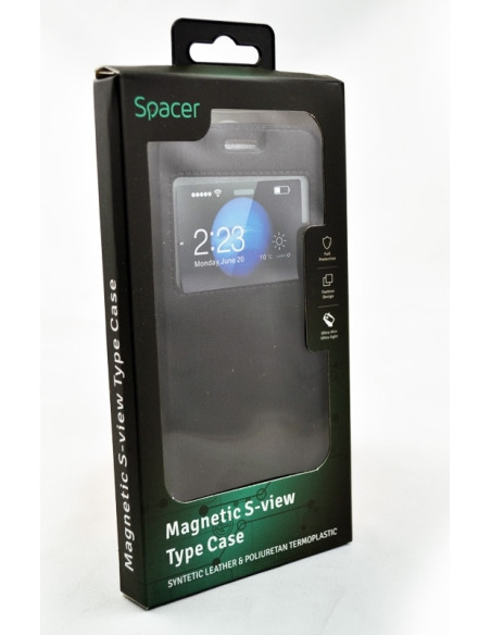 Husa Samsung J7 2017 Spacer, negru, magnetica tip portofel "SPT-M-SA.J72017"