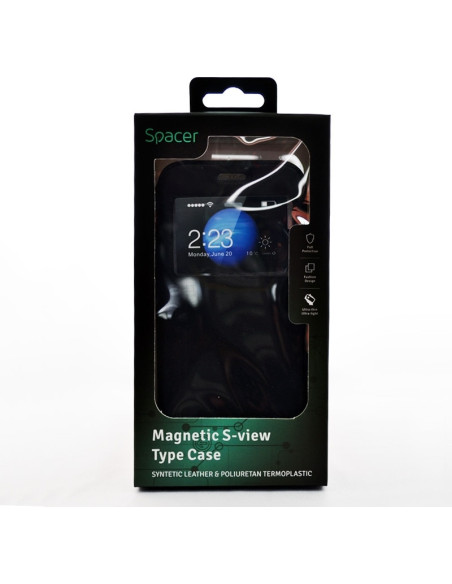 Husa Iphone 7 / Iphone 8 / Iphone SE 2 / Iphone SE 3, magnetica tip portofel, negru "SPT-M-IP.7G"
