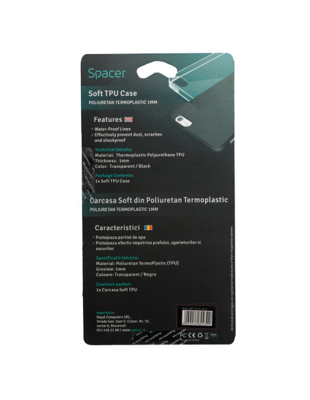 Husa Iphone X / Iphone XS, grosime 1 mm, material flexibil TPU, transparenta "SPT-STS-IP.X"