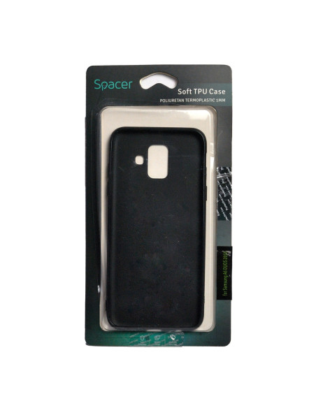 Husa Samsung A6 DUOS 2018 Spacer, negru, grosime 1 mm, material flexibil TPU, ColorFull Matt Ultra negru "SPT-MUT-SA.A6D2018"