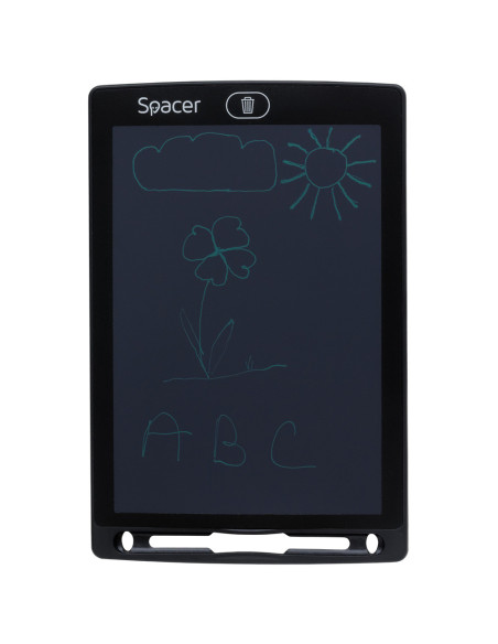 TABLETA LED SPACER pentru scris si desenat, interactiva, e-learning, 8.5 display, black, baterie CR1220 "SPTB-LED"