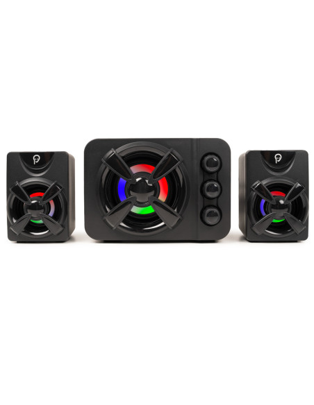 BOXE SPACER Gaming 2.1, RMS: 11W (2 x 3W + 5W), control volum, bass si inalte, subwoofer lemn MDF, 3 x LED, USB power, black, "S