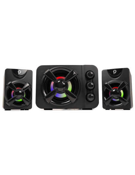 BOXE SPACER Gaming 2.1, RMS: 11W (2 x 3W + 5W), control volum, bass si inalte, subwoofer lemn MDF, 3 x LED, USB power, black, "S