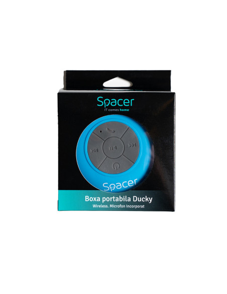 BOXA SPACER portabila bluetooth, DUCKY-BLU, RMS: 3W, control volum, acumulator 300mAh, microfon incorporat, timp de funct. pana