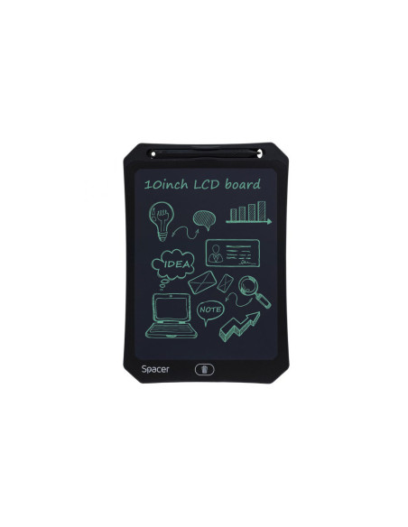 TABLETA LED SPACER pentru scris si desenat, interactiva, e-learning, 10 display, black, baterie CR2025 "SPTB-LED-10"
