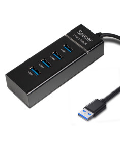 HUB extern SPACER, porturi USB: USB 3.0 x 4, conectare...