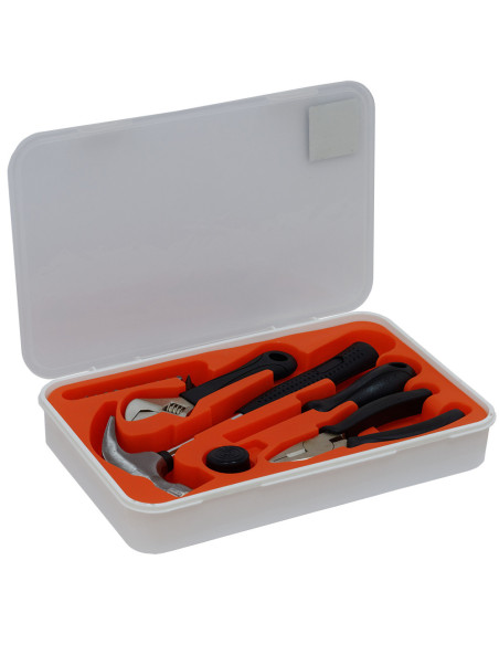 TRUSA scule SPACER contine 1 x ciocan, 1 x patent, 1 x surubelnita, 12 x capete surubelnita, 1 x cheie reglabila, 1 x protectie