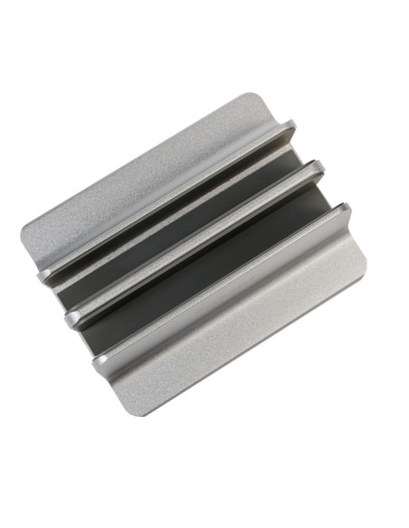 STAND SPACER vertical, notebook 14/17", dublu, protectie impotriva zgarieturilor, latime ajustabila, argintiu, aluminiu sablat,