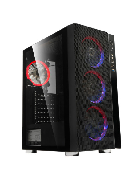 CARCASA SPACER - gaming, Middle Tower, ATX, "RAINBOW", fara sursa, sticla securizata, 4 x ARGB fan, USB 2.0 x 2, USB 3.0 x 1, HD
