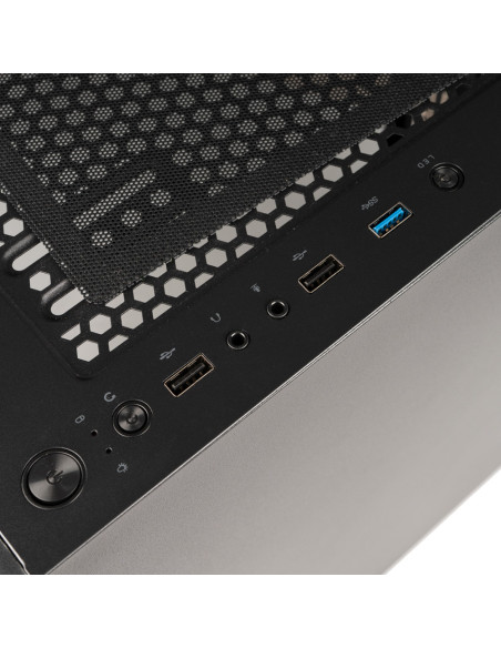 CARCASA SPACER - gaming, Middle Tower, ATX, "THUNDER", fara sursa, usa sticla securizata (balama), banda LED RGB, USB 2.0 x 2, U