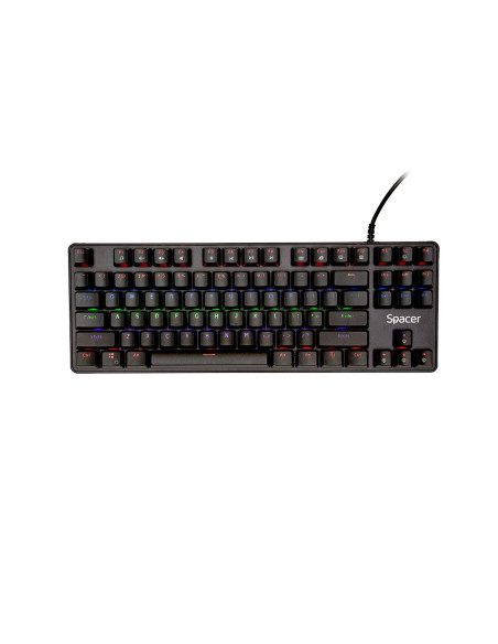 TASTATURA MECANICA SPACER USB IMMORTAL, switch-uri mecanice albastre, 50 mil. apasari, 87 taste, anti-ghosting 26 taste, anti-sp