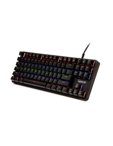 TASTATURA MECANICA SPACER USB IMMORTAL, switch-uri mecanice albastre, 50 mil. apasari, 87 taste, anti-ghosting 26 taste, anti-sp