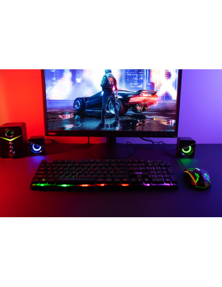 BOXE SPACER Gaming 2.1, RMS: 11W (2 x 3W + 5W), control volum, bass, treble, 3 x LED, USB power, black, 43502139 "SPGS-TORNADO"