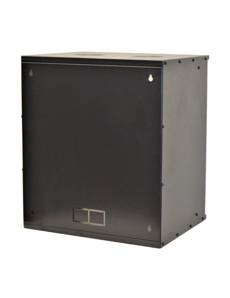 CABINET 19" SPACER 12U 515x400mm, fixare pe perete, Flatpack (dezasamblat), Black, usa sticla cu blocare, otel 1.5mm, sarcina ma