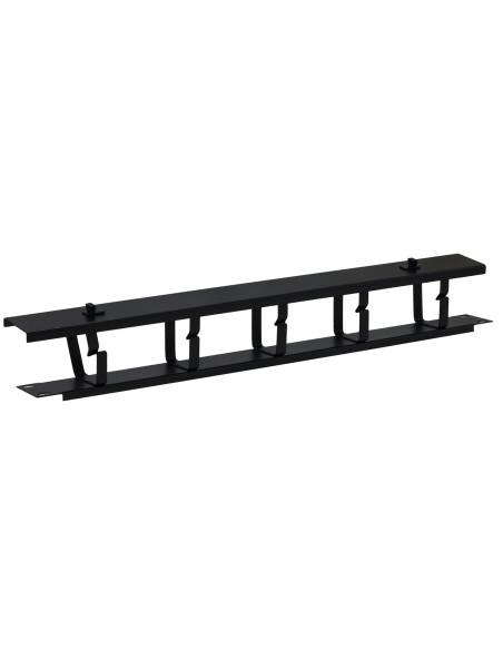 PANOU gestionare cabluri SPACER, tip masca orizontala cu capac, 5 console metalice, 19 inch, 1U, negru, "SPCM-1UC-BK"