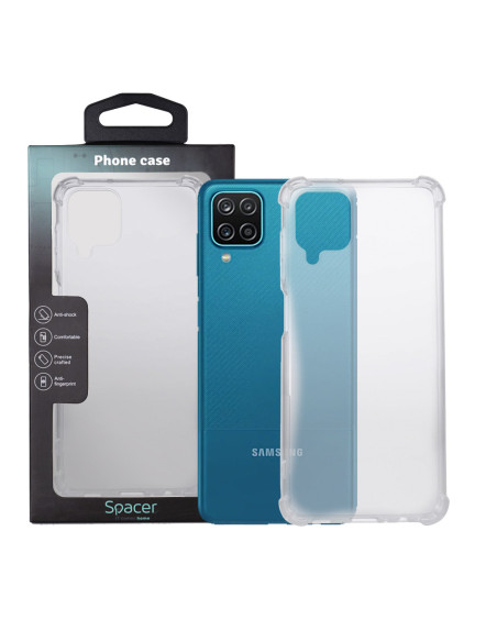 Husa Samsung Galaxy A12 Spacer, transparenta, grosime 1.5mm, protectie suplimentara antisoc la colturi, material flexibil TPU "S