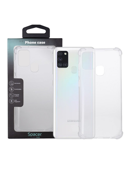 Husa Samsung Galaxy A21S Spacer, transparenta, grosime 1.5mm, protectie suplimentara antisoc la colturi, material flexibil TPU "