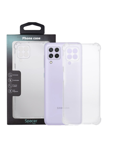 Husa Samsung Galaxy A22 4G Spacer, transparenta, grosime 1.5mm, protectie suplimentara antisoc la colturi, material flexibil TPU