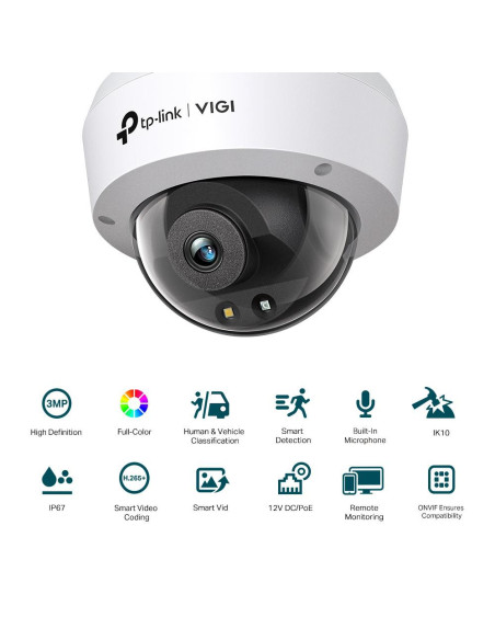 Camere supraveghere IP TP-LINK VIGI 3MP DOME NTW CAMERA 4MM