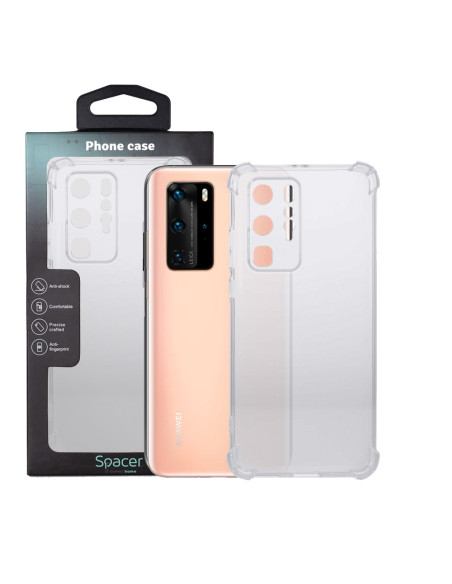 Husa Huawei telefon P 40 Pro, transparent, tip back cover, protectie suplimentara antisoc la colturi, material flexibil TPU, "SP