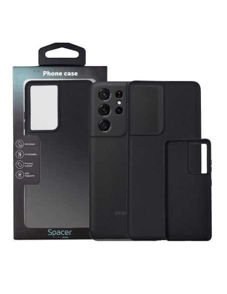 Husa Samsung Galaxy S21 Ultra Spacer, negru, grosime 1.5mm, material flexibil TPU "SPPC-SM-GX-S21U-TPU"