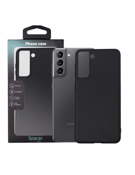 Husa Samsung Galaxy S21 Spacer, negru, grosime 1.5mm, material flexibil TPU "SPPC-SM-GX-S21-TPU"