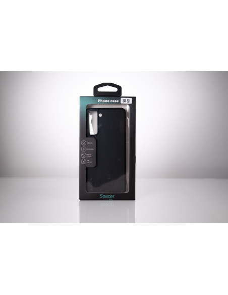 Husa Samsung Galaxy S21 Spacer, negru, grosime 1.5mm, material flexibil TPU "SPPC-SM-GX-S21-TPU"