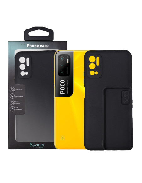 Husa Xiaomi Pocophone M3 Pro 5G Spacer, negru, grosime 1.5mm, material flexibil TPU "SPPC-XI-PC-M3P5G-TPU"