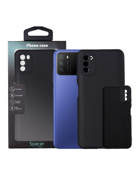 Husa Xiaomi Pocophone M3 Spacer, negru, grosime 2mm, material flexibil silicon + interior cu microfibra "SSPPC-XI-PC-M3-SLK"