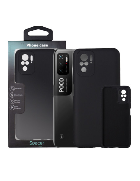 Husa Xiaomi Pocophone M3 Pro 5G Spacer, negru, grosime 2mm, material flexibil silicon + interior cu microfibra "SPPC-XI-PC-M3P5G