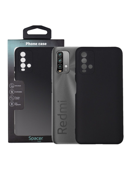 Husa Xiaomi Redmi Note 9 Spacer, negru, grosime 2mm, material flexibil silicon + interior cu microfibra "SPPC-XI-RM-N9-SLK"