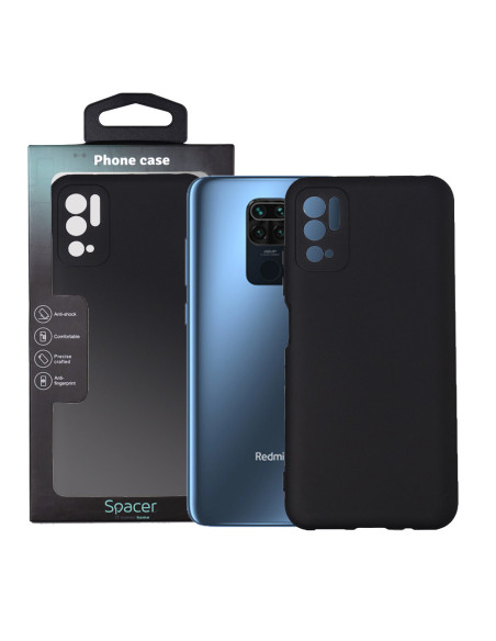 Husa Xiaomi Redmi Note 10 S Spacer, negru, grosime 2mm, material flexibil silicon + interior cu microfibra "SPPC-XI-RM-N10S-SLK"