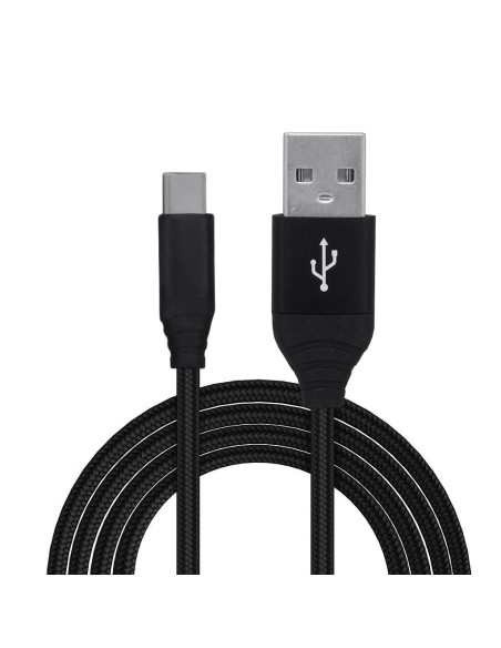 CABLU alimentare si date SPACER, pt. smartphone, USB 3.0 (T) la Type-C (T), Braided,2.1A ,Retail pack, 0.5m, black, "SPDC-TYPEC-
