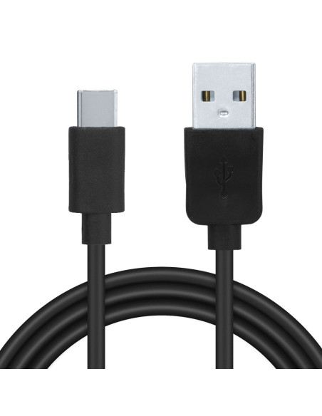 CABLU alimentare si date SPACER, pt. smartphone, USB 2.0 (T) la Type-C (T), PVC,2.1A,Retail pack, 1m, black, "SPDC-TYPEC-PVC-BK-