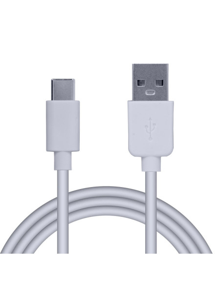CABLU alimentare si date SPACER, pt. smartphone, USB 2.0 (T) la Type-C(T), PVC,2.1A,Retail pack, 1.8m, alb, "SPDC-TYPEC-PVC-W-1.