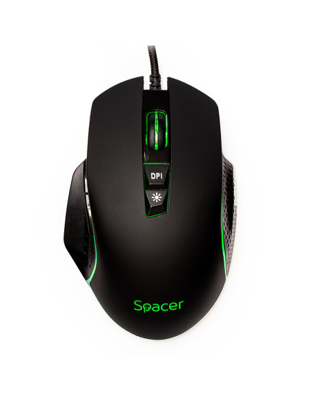 MOUSE Spacer - gaming, gaming, cu fir, USB, optic, 8.000 DPI, butoane/scroll 7/1, iluminare RGB, negru, "SPGM-PULSAR-SPEED"