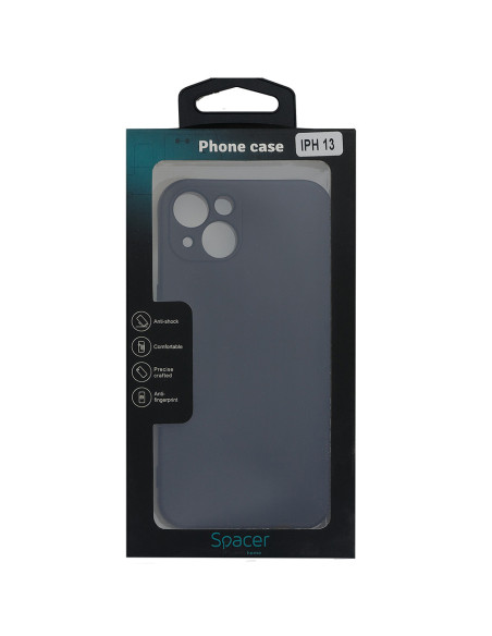 Husa Iphone 13 Spacer, grosime 2mm, material flexibil silicon + interior cu microfibra, negru "SPPC-AP-IP13-SLK"
