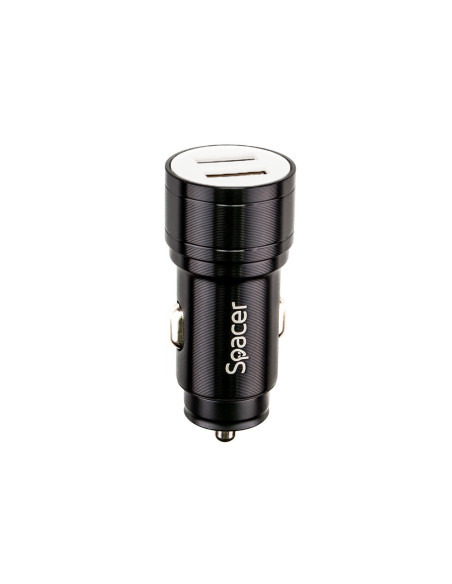 ALIMENTATOR auto SPACER Fast Charge 17W 5V/3.1A max, putere totala 17W, 2 x USB, pt. bricheta auto, black, "SPCC-DUO-02"