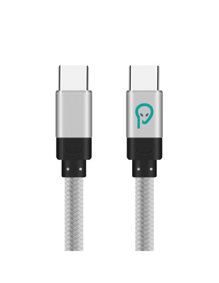 CABLU alimentare si date SPACER, pt. smartphone, USB Type-C (T) la USB Type-C(T), braided, ambalaj punga, 1m, silver "SPDC-TYPEC