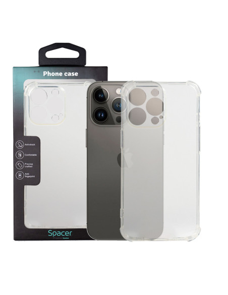 Husa Iphone 13 Pro Spacer, transparenta, 1.5mm grosime, protectie suplimentara antisoc la colturi, material flexibil TPU "SPPC-A