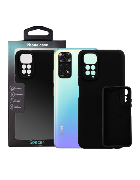 Husa Xiaomi Redmi Note 11 Spacer, negru, grosime 2mm, material flexibil silicon + interior cu microfibra "SPPC-XI-RM-N11-SLK"