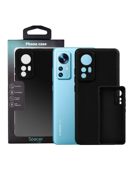 Husa Xiaomi 12 X Spacer, negru, grosime 1.5mm, material flexibil TPU "SPPC-XI-12X-TPU"