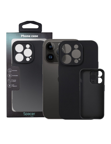 Husa Iphone 14 Pro Spacer, grosime 1.5mm, material flexibil TPU, negru "SPPC-AP-IP14P-TPU"